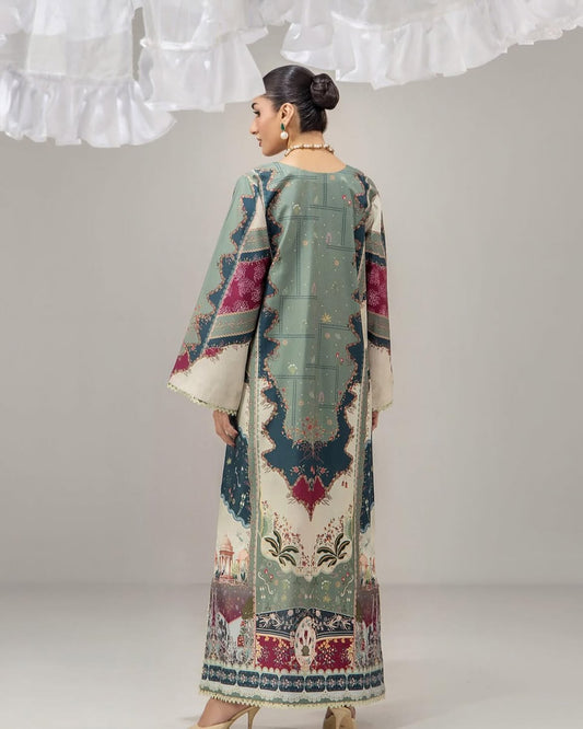 Zyra Silk Printed Kaftaan 2 PCs