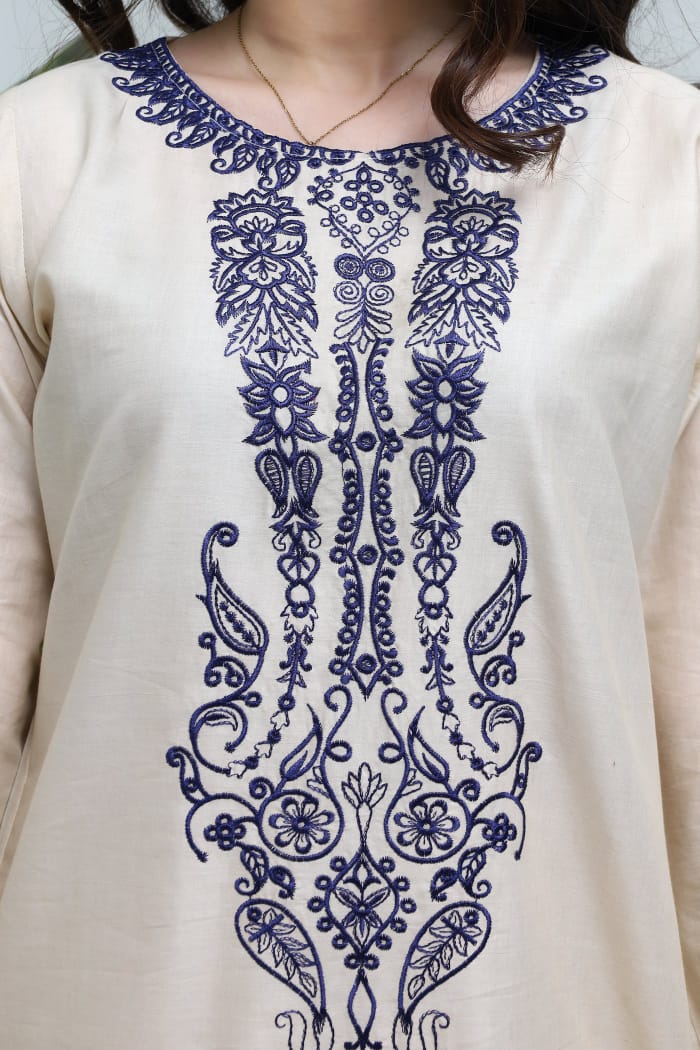 Ivory Elegance β 3 Piece Embroidered Linen