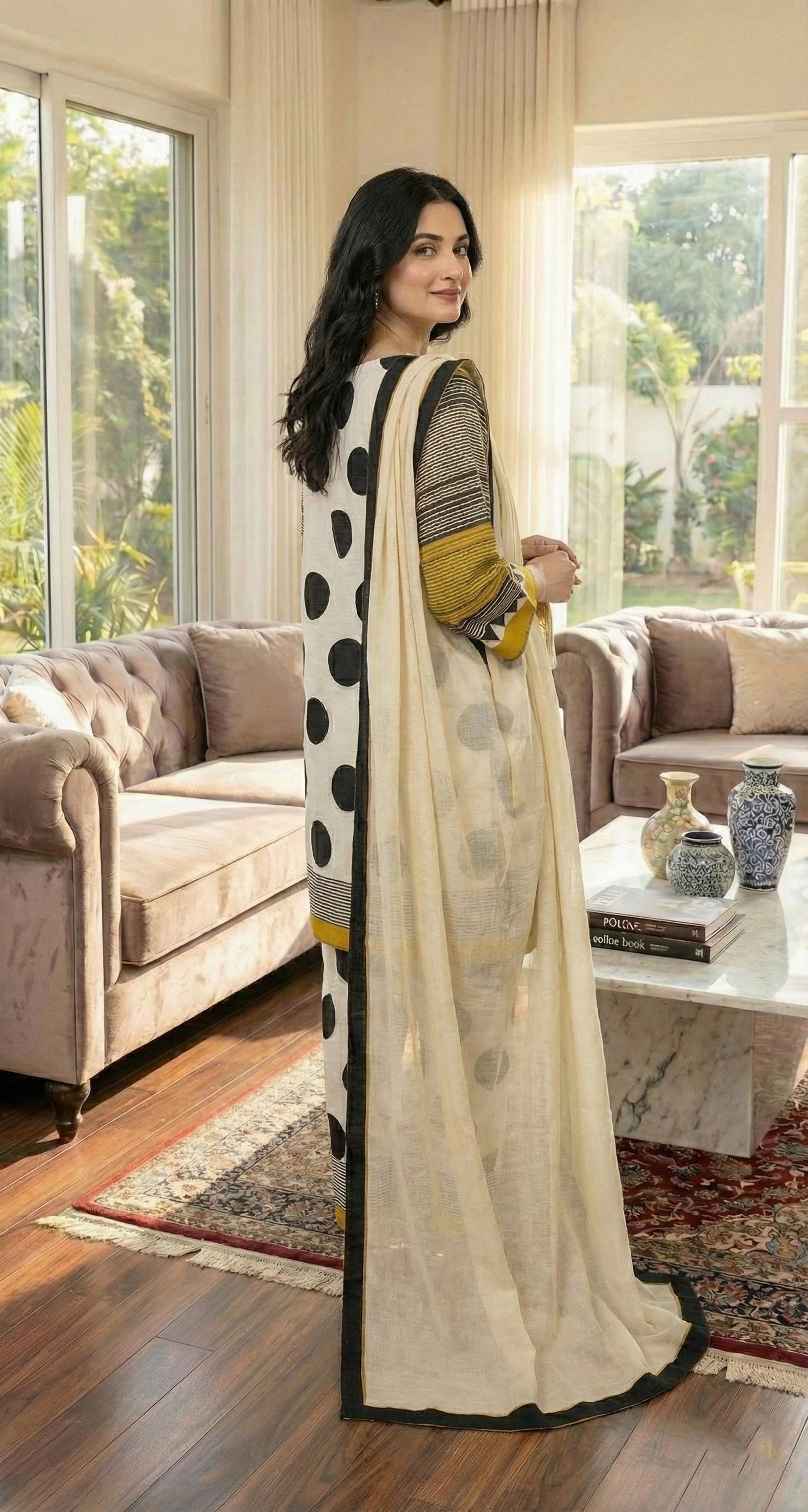 Polka Dot (Stitched 3 Pcs)