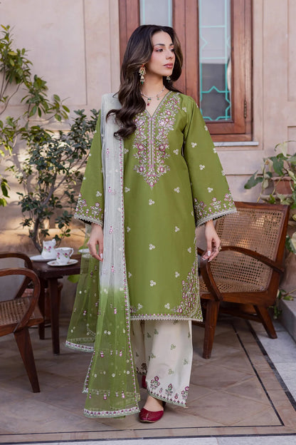 Olive Charm Embroided 3 PCs