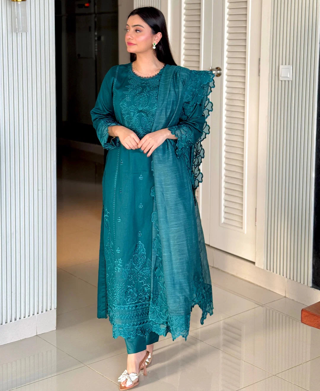 Fatima Embroidered 3-Piece Suit