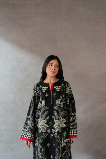 Kastoor Silk Printed Kaftaan 2 PCs