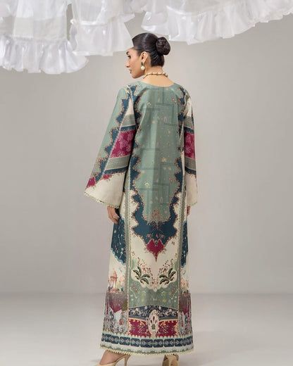 Zyra Silk Printed Kaftaan 2 PCs