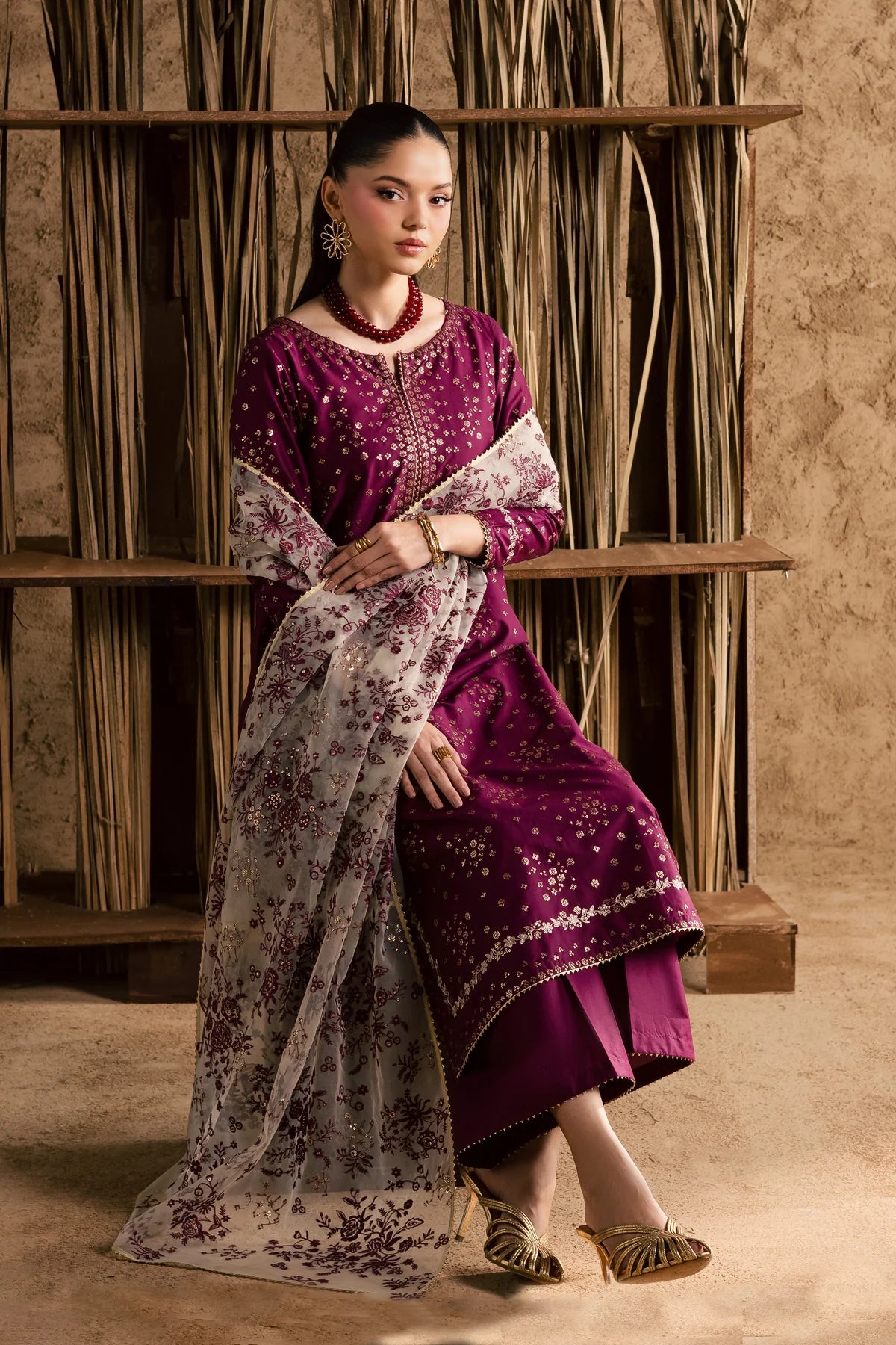 Oslo Embroided 3 PCs (Fully Embroided Dupatta)