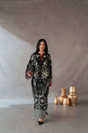 Kastoor Silk Printed Kaftaan 2 PCs