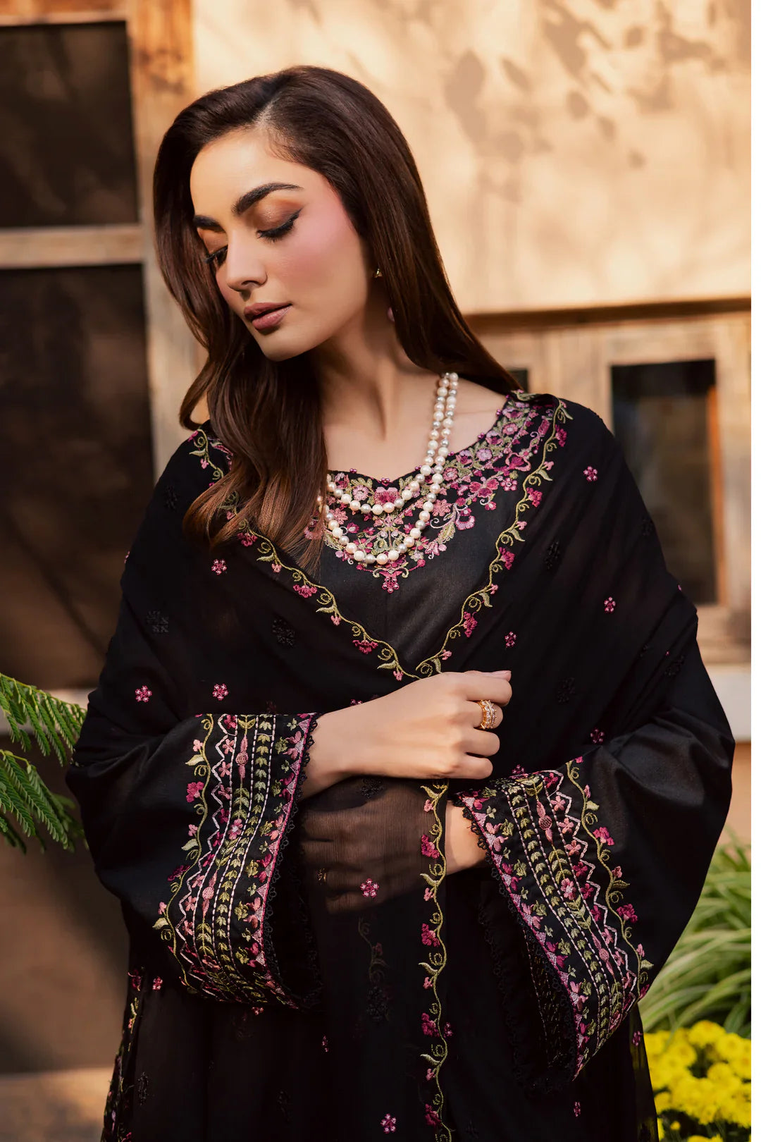 Warsha Black Embroided 3 PCs