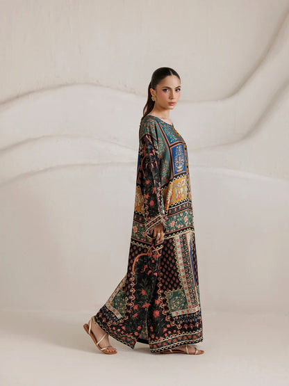Zoombi Silk Printed Kaftaan 2 PCs