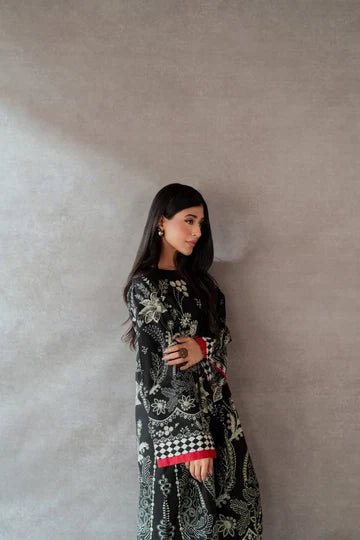Kastoor Silk Printed Kaftaan 2 PCs