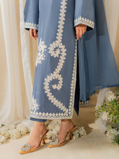 Neelam Blue Embroided 3 PCs