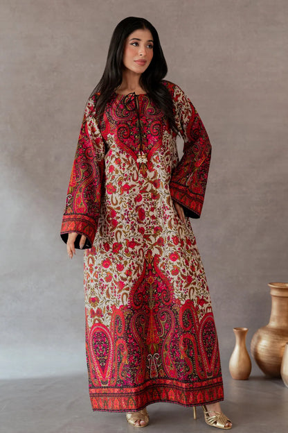 Shahkaar Silk Printed Kaftaan 2 PCs