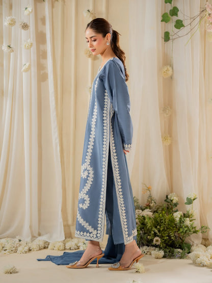 Neelam Blue Embroided 3 PCs