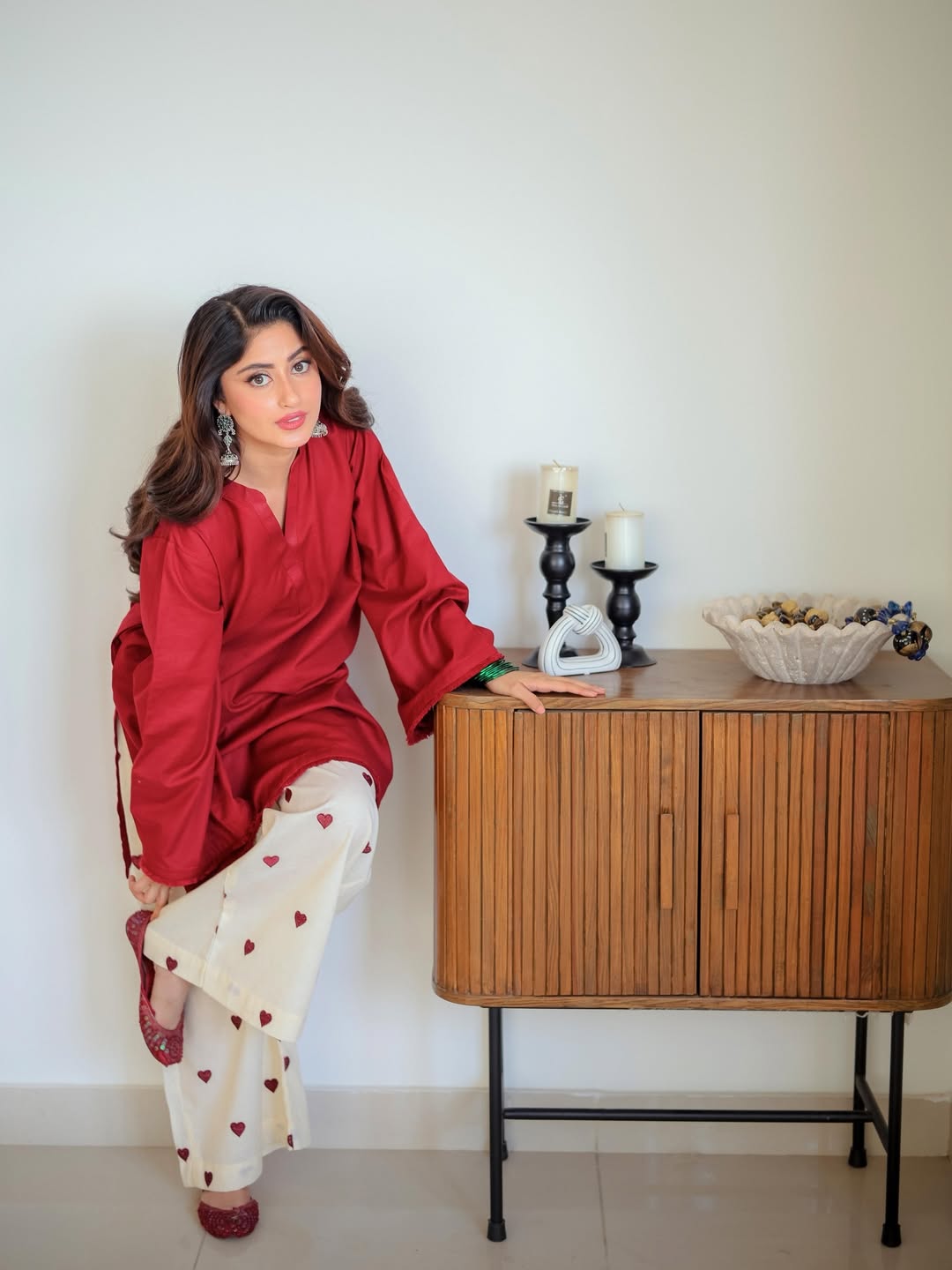 Hearts Red (Stitched 2 Pcs)