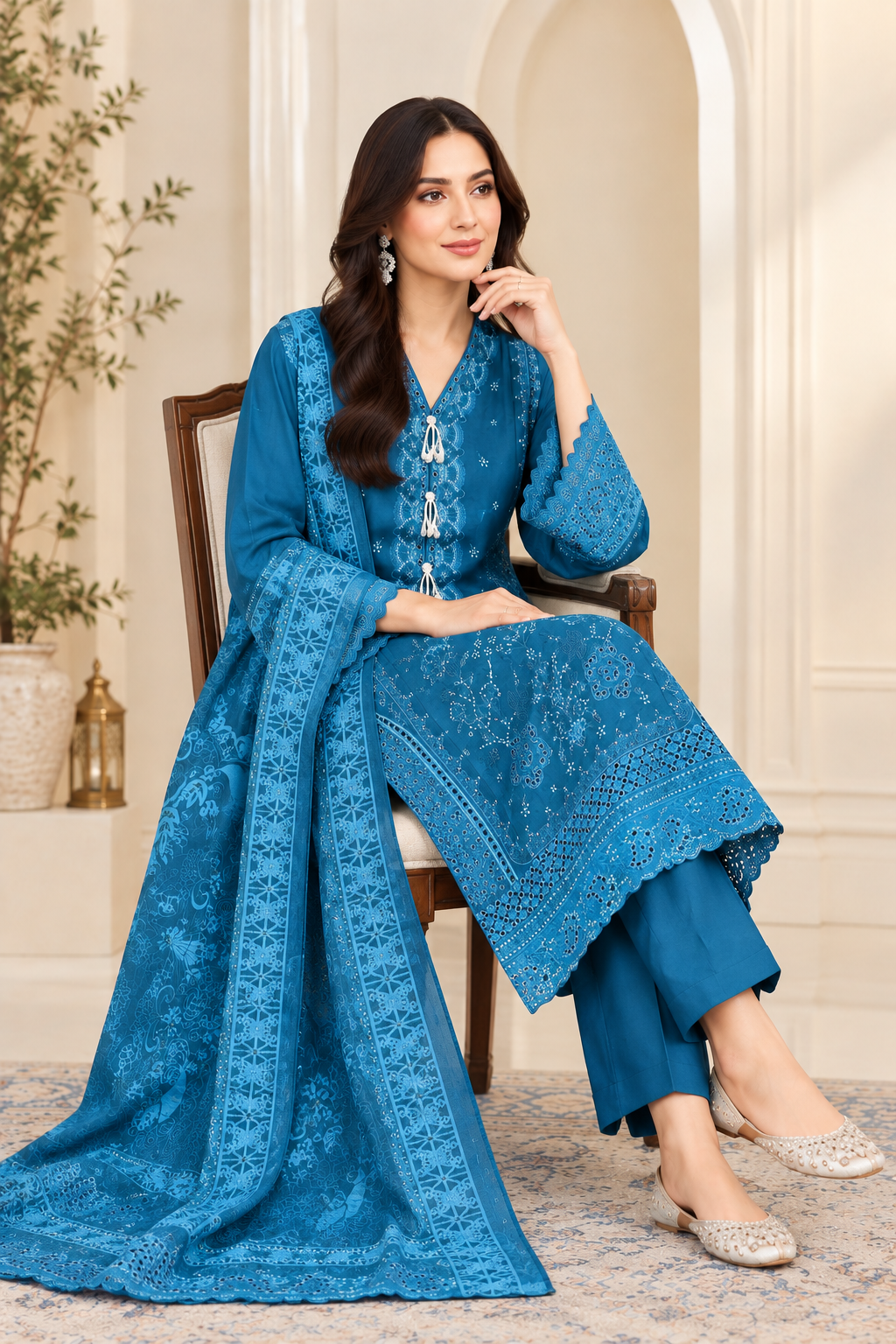 Mehrunisa Embroidered 3-Piece