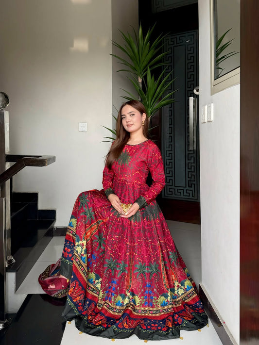 Mirha Digital Printed Maxi 2PCs
