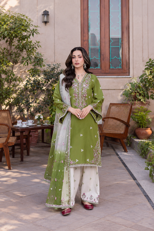Olive Charm Embroided 3 PCs