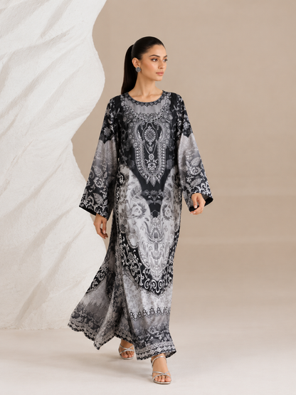 Zirwa Silk Printed Kaftaan 2 PCs
