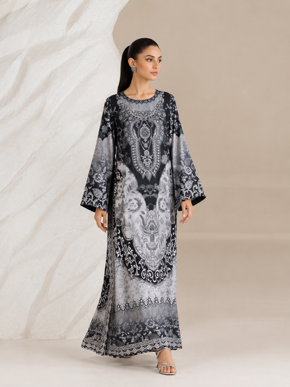 Zirwa Silk Printed Kaftaan 2 PCs
