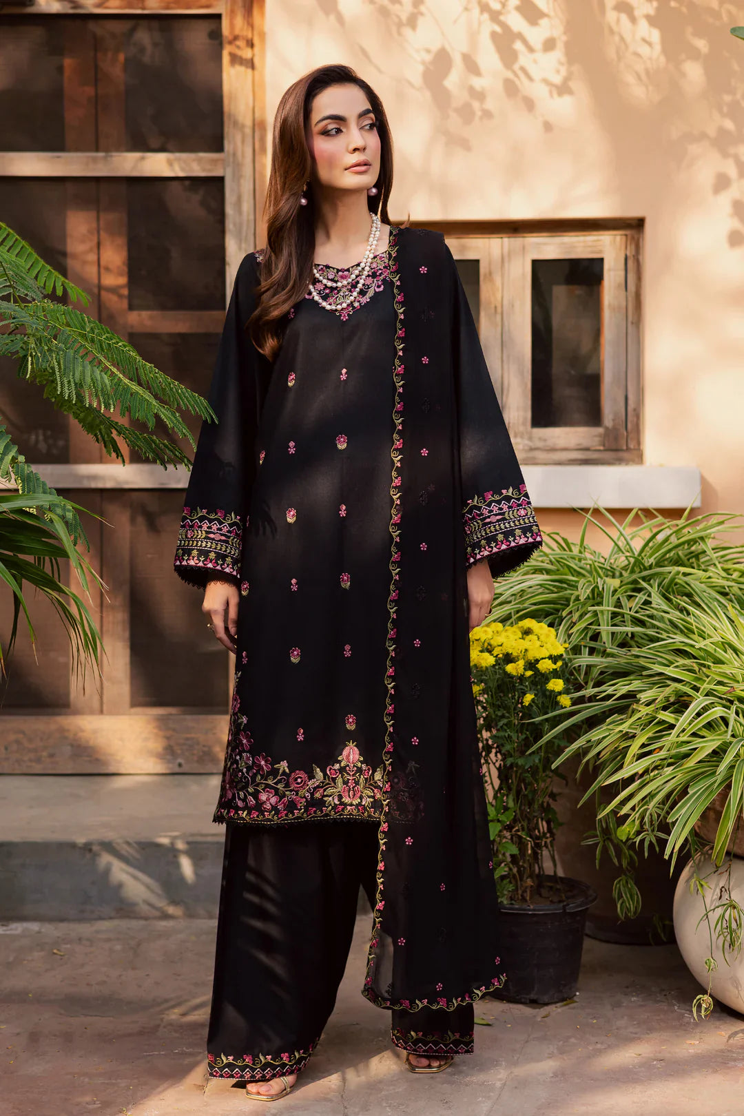 Warsha Black Embroided 3 PCs