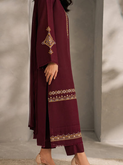Calvin Red LONG LENGHT ( Embroided 3 PCs)