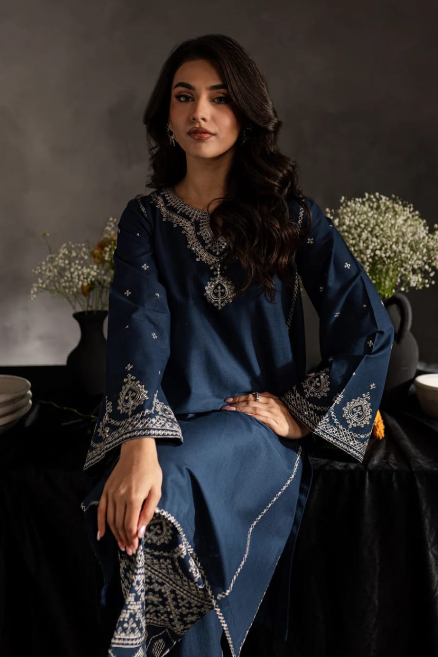 Sage Blue (Embroided 2 PCs)