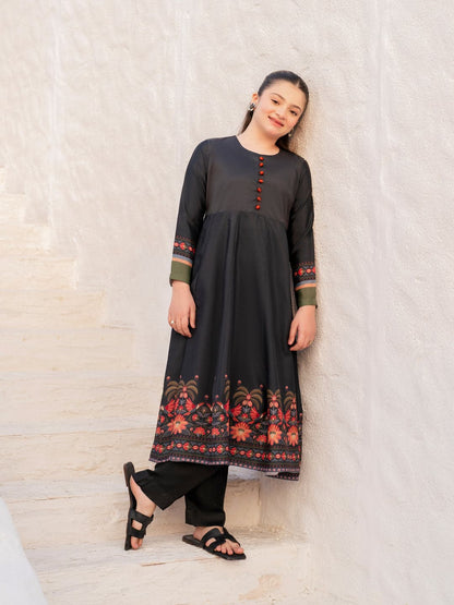 Noir Petale –  printed  (2-Piece Frock)