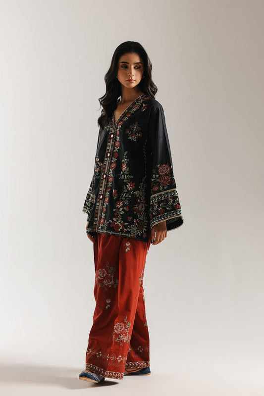 ETHNIC BLACK & RED 2PC STITCHED