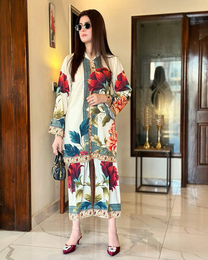 Majestic Rose OffWhite (Digital Printed 2 Pcs)